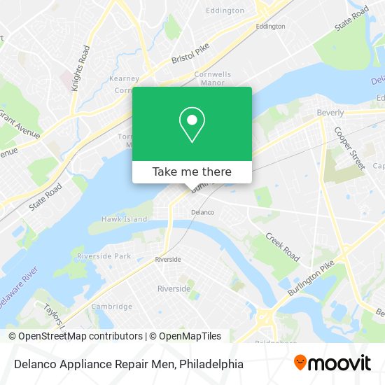 Delanco Appliance Repair Men map