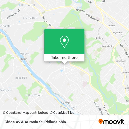 Ridge Av & Aurania St map