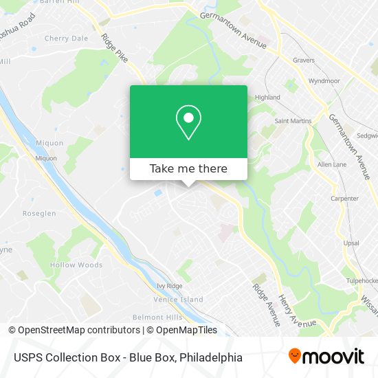 USPS Collection Box - Blue Box map