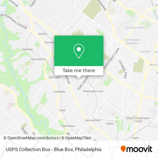 USPS Collection Box - Blue Box map