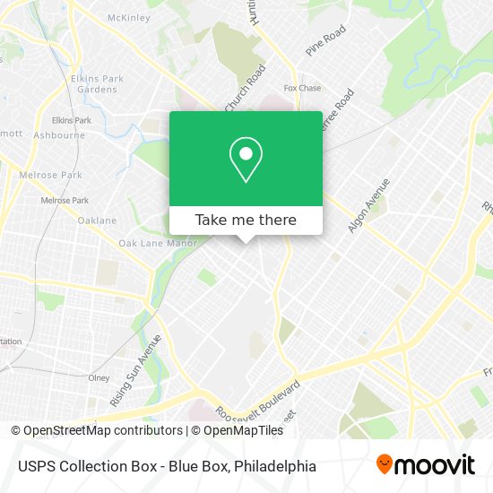 Mapa de USPS Collection Box - Blue Box