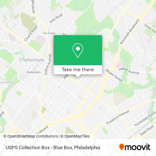 USPS Collection Box - Blue Box map