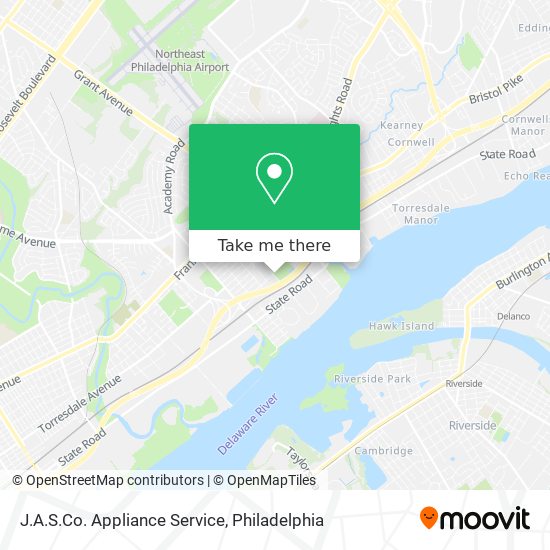 J.A.S.Co. Appliance Service map