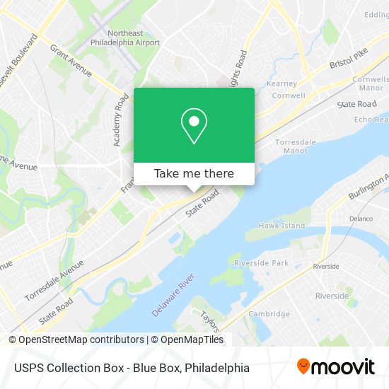 USPS Collection Box - Blue Box map