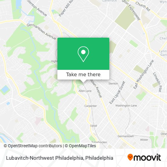 Lubavitch-Northwest Philadelphia map