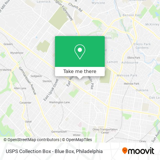 Mapa de USPS Collection Box - Blue Box