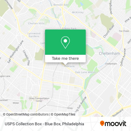 USPS Collection Box - Blue Box map