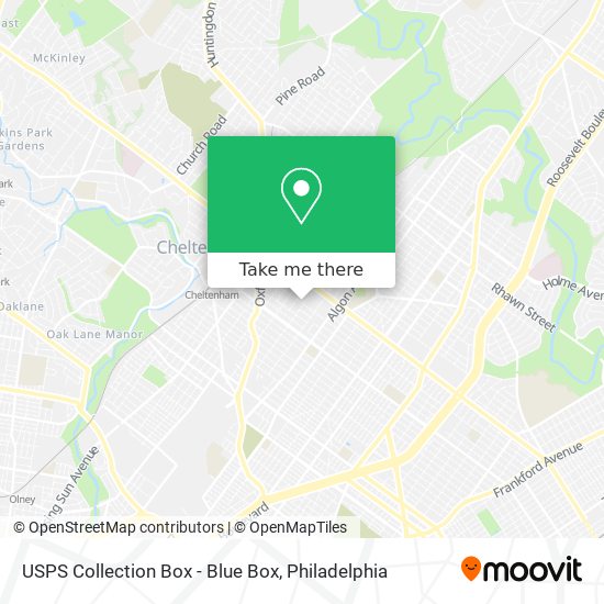 Mapa de USPS Collection Box - Blue Box