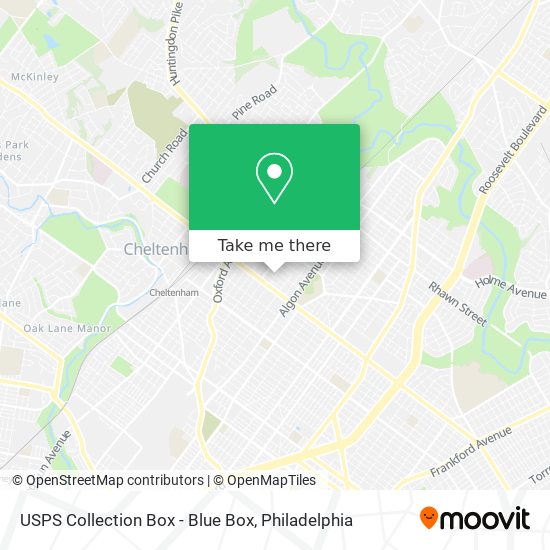 Mapa de USPS Collection Box - Blue Box