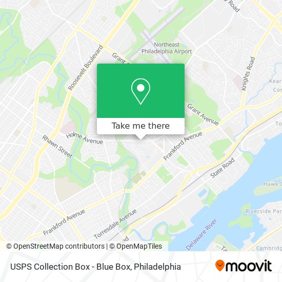 Mapa de USPS Collection Box - Blue Box