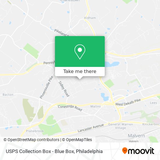 USPS Collection Box - Blue Box map