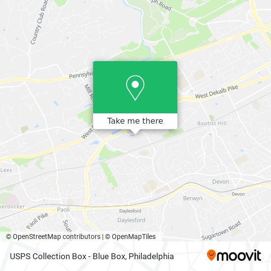 Mapa de USPS Collection Box - Blue Box