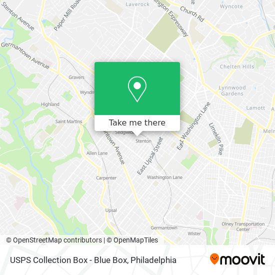 USPS Collection Box - Blue Box map