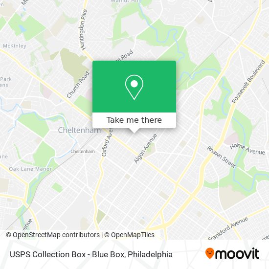 USPS Collection Box - Blue Box map