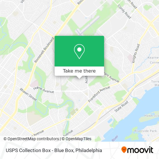 USPS Collection Box - Blue Box map