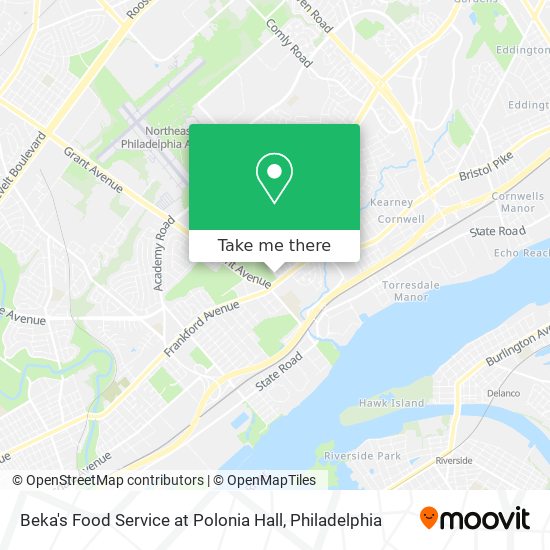 Beka's Food Service at Polonia Hall map