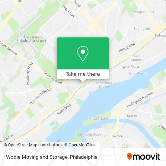 Wodie Moving and Storage map