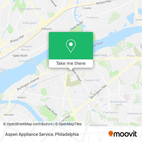 Aspen Appliance Service map