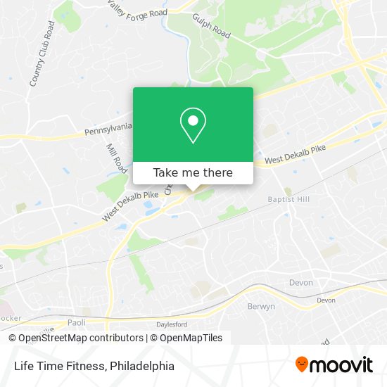 Life Time Fitness map