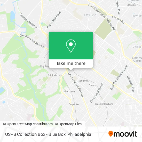 USPS Collection Box - Blue Box map