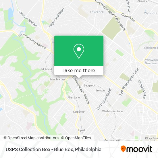 USPS Collection Box - Blue Box map