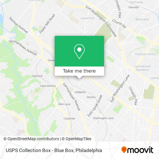 Mapa de USPS Collection Box - Blue Box