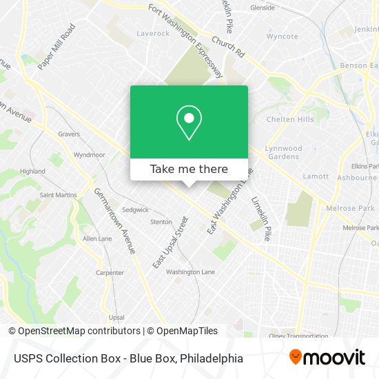 Mapa de USPS Collection Box - Blue Box