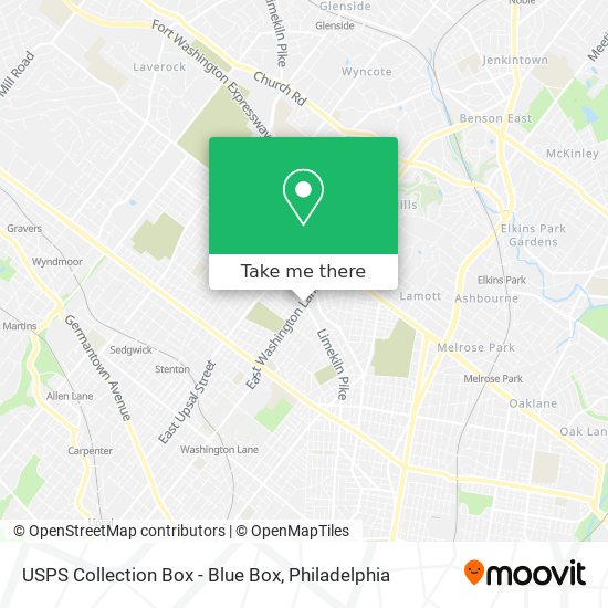 Mapa de USPS Collection Box - Blue Box