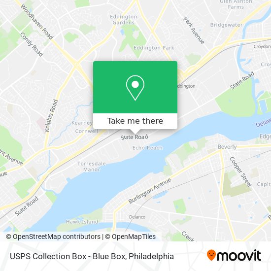 USPS Collection Box - Blue Box map