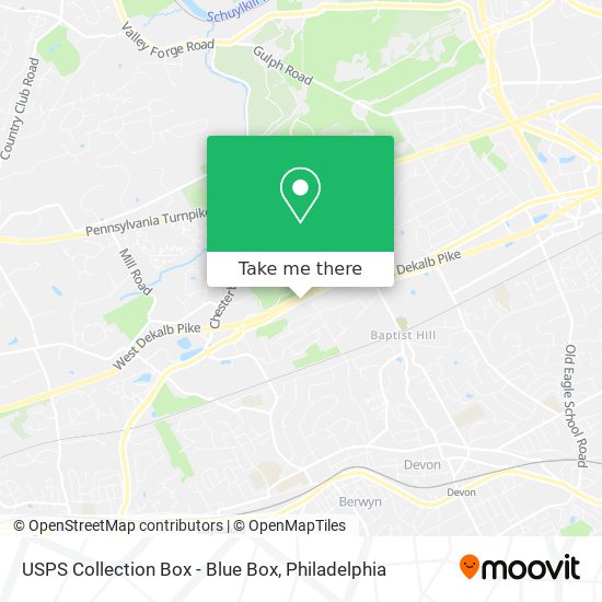 USPS Collection Box - Blue Box map