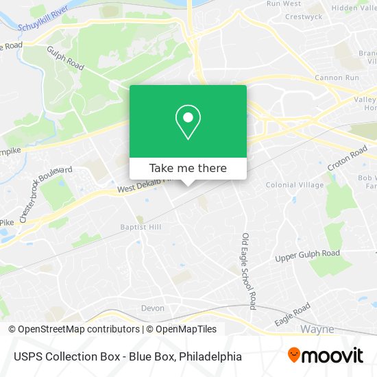 Mapa de USPS Collection Box - Blue Box