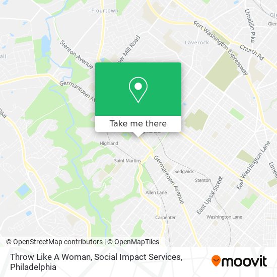 Throw Like A Woman, Social Impact Services map