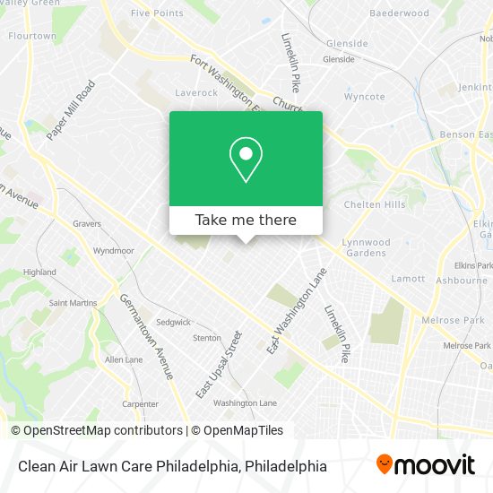Clean Air Lawn Care Philadelphia map