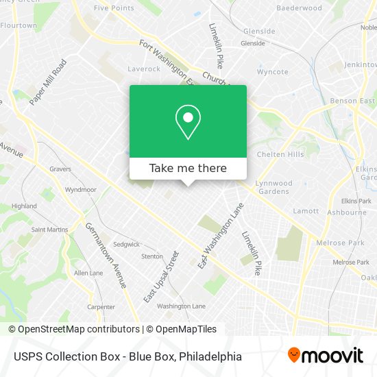 USPS Collection Box - Blue Box map