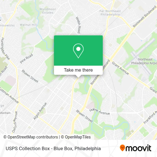 USPS Collection Box - Blue Box map