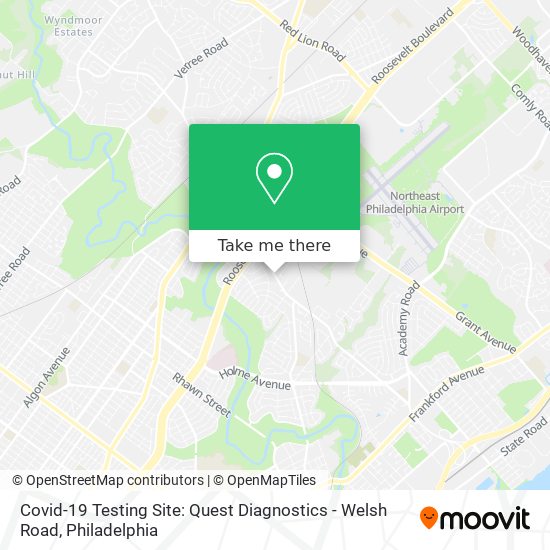 Covid-19 Testing Site: Quest Diagnostics - Welsh Road map