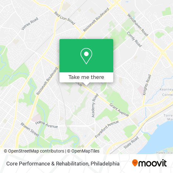 Core Performance & Rehabilitation map