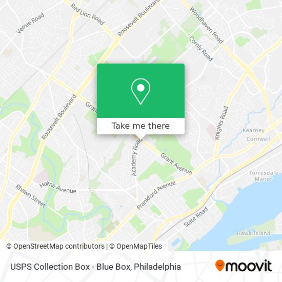 Mapa de USPS Collection Box - Blue Box