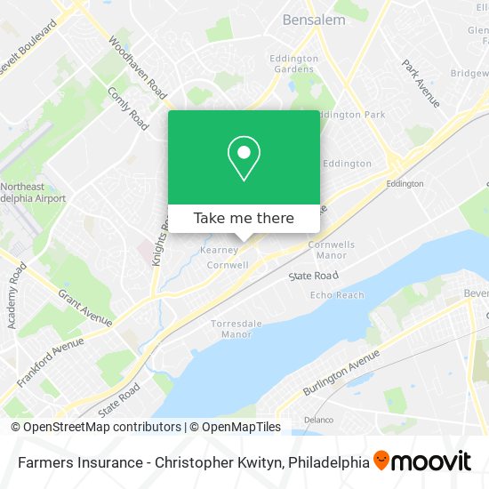 Farmers Insurance - Christopher Kwityn map