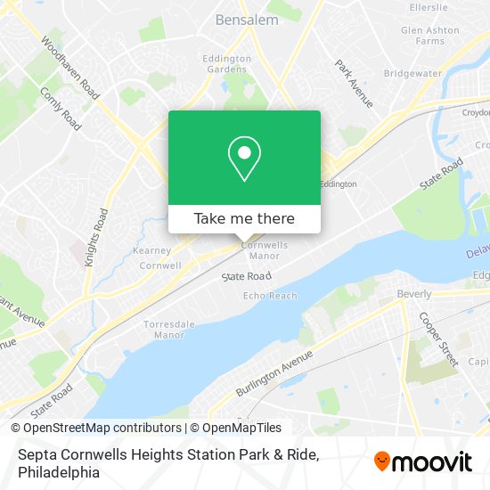 Septa Cornwells Heights Station Park & Ride map