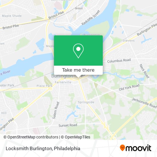 Locksmith Burlington map