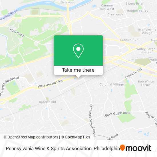 Mapa de Pennsylvania Wine & Spirits Association