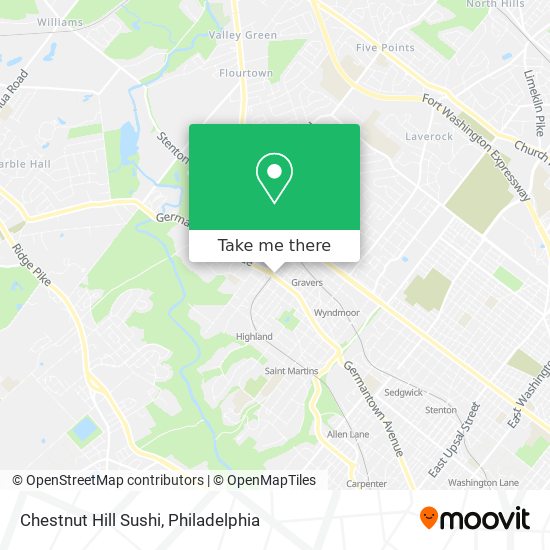 Chestnut Hill Sushi map