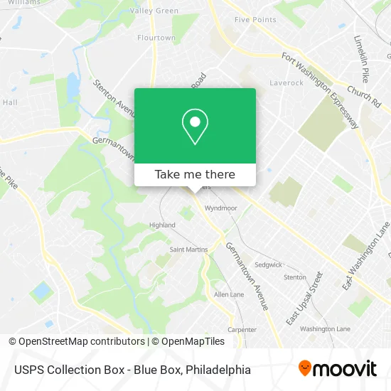 USPS Collection Box - Blue Box map