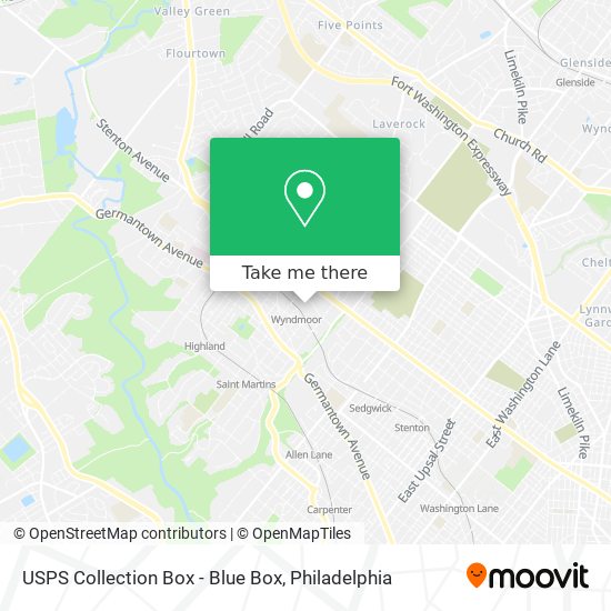 USPS Collection Box - Blue Box map