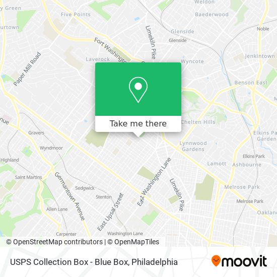 USPS Collection Box - Blue Box map