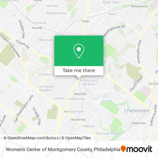 Mapa de Women's Center of Montgomery County