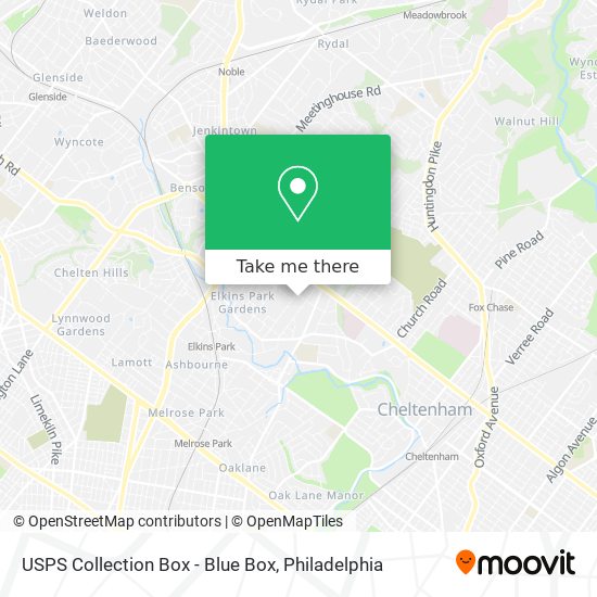 Mapa de USPS Collection Box - Blue Box