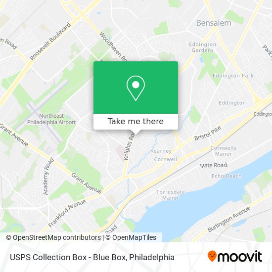 USPS Collection Box - Blue Box map