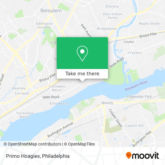 Primo Hoagies map